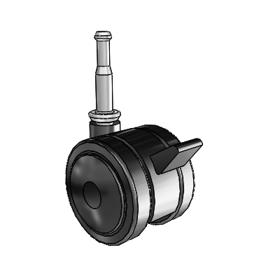 Ultima Grip Neck Swivel Caster with 1.9685 Urethane Wheel and Brake