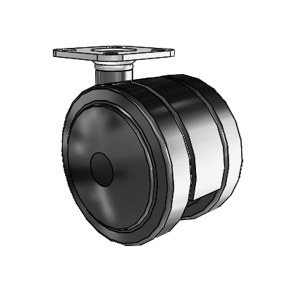 Roulette pivotante Ultima à plaque supérieure avec roue en uréthane 2.3622