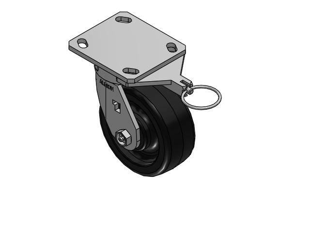 170 Series Top Plate Swivel Caster with 5 x 2 Black Phenolic Resin TM - Phenolic Wheel
