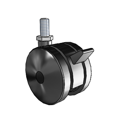 Ultima Threaded Stem Swivel Caster with 2.3622 Wheel and Brake