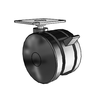 Ultima Top Plate Swivel Caster with 2.9527 Wheel and Brake