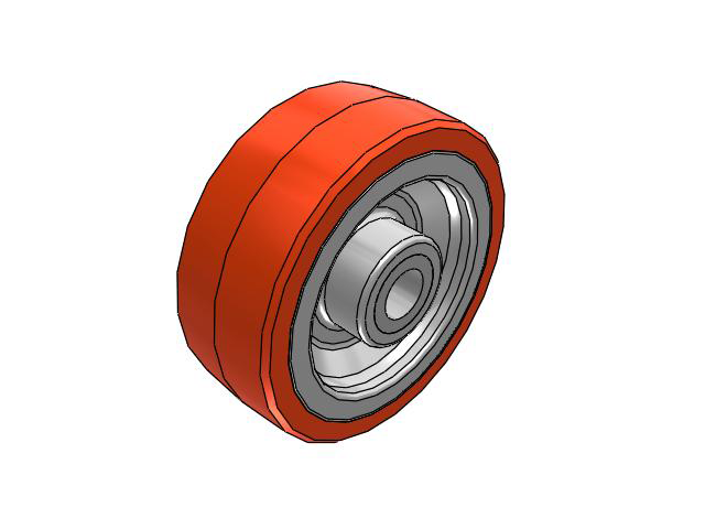 PX Polyurethane on Cast Iron 8 x 3 Wheel with Straight Roller Bearing