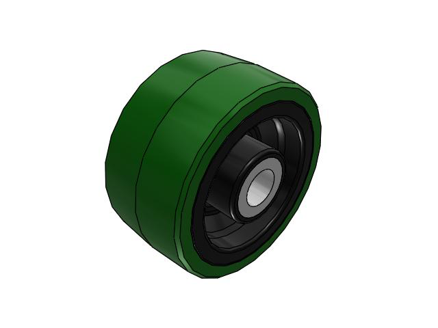PX Polyurethane on Cast Iron 8 x 4 Wheel with Straight Roller Bearing