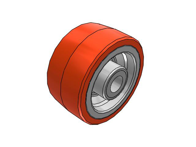 PX Polyurethane on Cast Iron 8 x 4 Wheel with Straight Roller Bearing