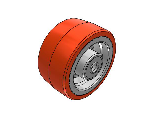 PX Polyurethane on Cast Iron 8 x 4 Wheel with Tapered Roller Bearing