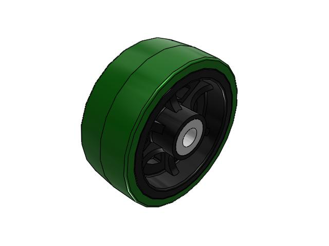 PX Polyurethane on Cast Iron 10 x 4 Wheel with Straight Roller Bearing