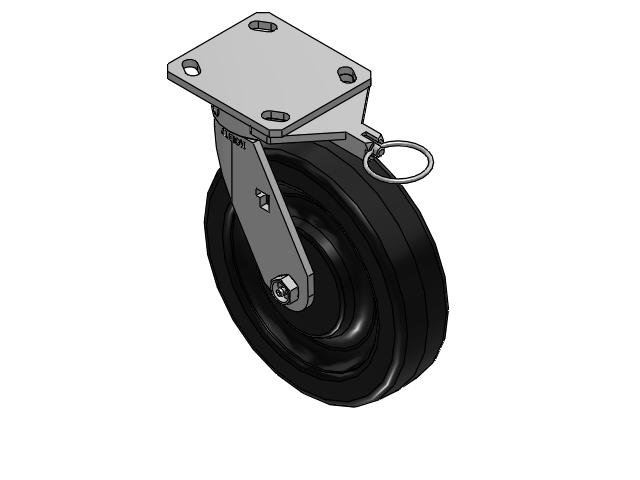 170 Series Top Plate Swivel Caster with 8 x 2 Black Phenolic Resin TM - Phenolic Wheel