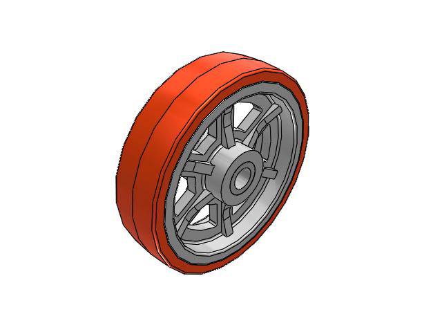 PX Polyurethane on Cast Iron 12 x 3 Wheel with Straight Roller Bearing