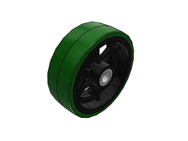 PX Polyurethane on Cast Iron 12 x 4 Wheel with Straight Roller Bearing