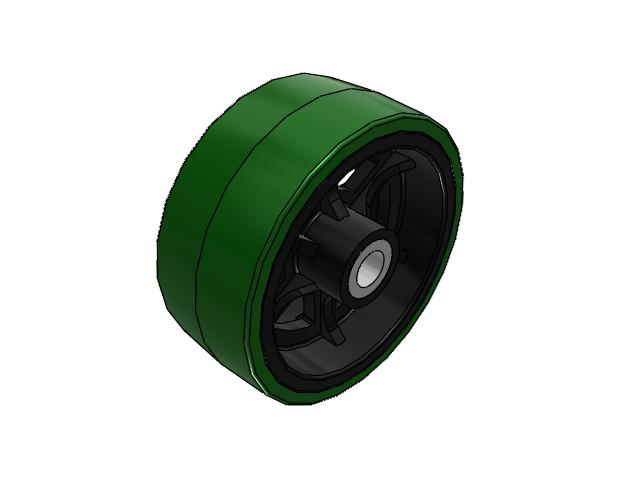 PX Polyurethane on Cast Iron 12 x 5 Wheel with Straight Roller Bearing