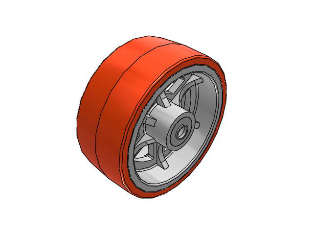 PX Polyurethane on Cast Iron 12 x 5 Wheel with Tapered Roller Bearing
