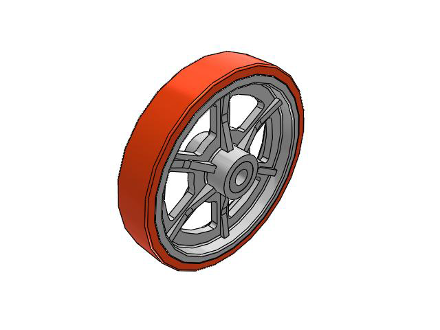 PX Polyurethane on Cast Iron 16 x 3 Wheel with Straight Roller Bearing