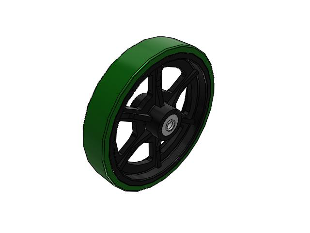 PX Polyurethane on Cast Iron 16 x 3 Wheel with Tapered Roller Bearing