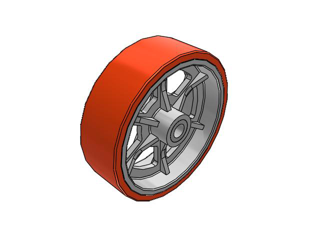 PX Polyurethane on Cast Iron 16 x 5 Wheel with Straight Roller Bearing
