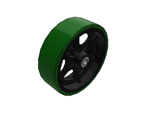 PX Polyurethane on Cast Iron 16 x 5 Wheel with Tapered Roller Bearing