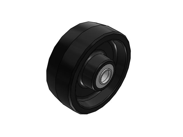 PY Polyurethane on Cast Iron 8 x 3 Wheel with Tapered Roller Bearing