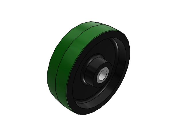 PY Polyurethane on Cast Iron 10 x 3 Wheel with Straight Roller Bearing