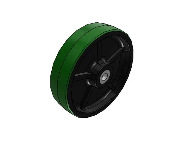 PY Polyurethane on Cast Iron 12 x 3 Wheel with Straight Roller Bearing