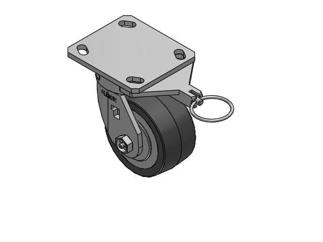 170 Series Top Plate Swivel Caster with 4 x 2 Grey Tread on Grey Polypropylene Core XA - Polyurethane (Polypropylene Core) Wheel