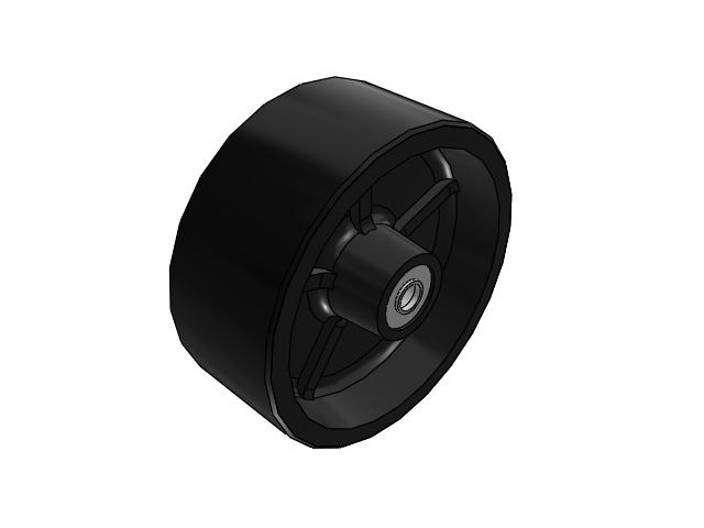 PY Polyurethane on Cast Iron 12 x 5 Wheel with Tapered Roller Bearing