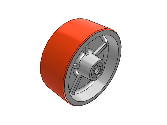 PY Polyurethane on Cast Iron 12 x 5 Wheel with Tapered Roller Bearing