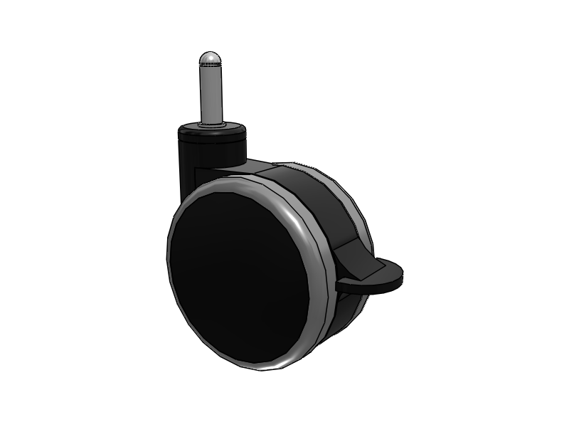 GRX Grip Ring Stem Black/Grey Swivel Caster with 4 Urethane Wheel and Total Lock Brake