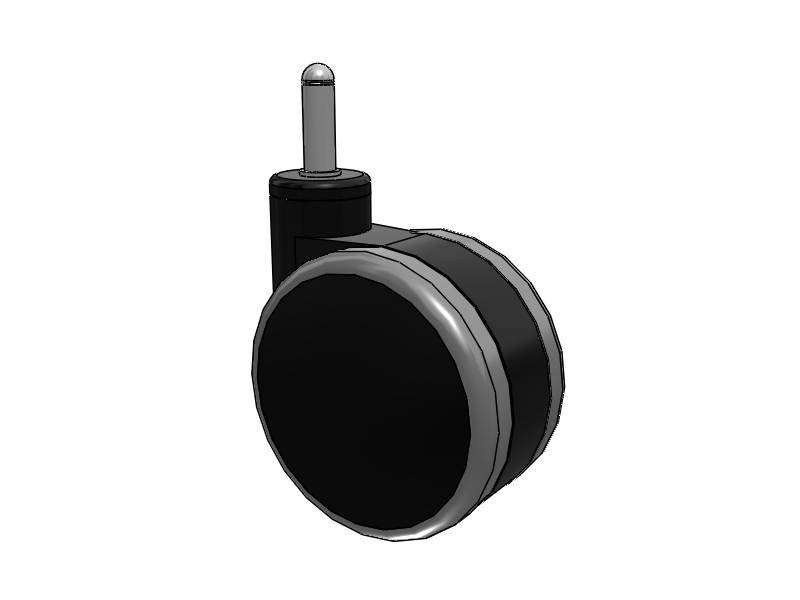 GRX Grip Ring Stem Black/Grey Swivel Caster with 4 Urethane Wheel