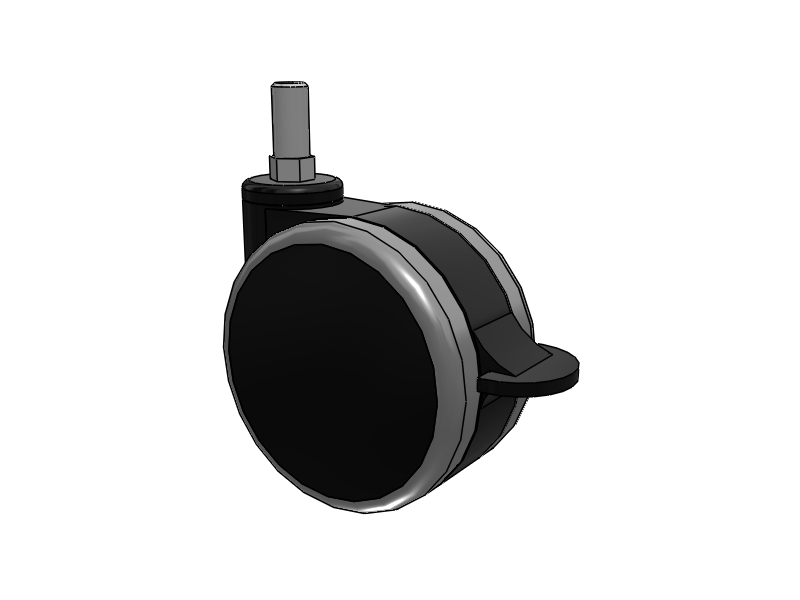 GRX Threaded Stem Black/Grey Swivel Caster with 4 Urethane Wheel and Total Lock Brake
