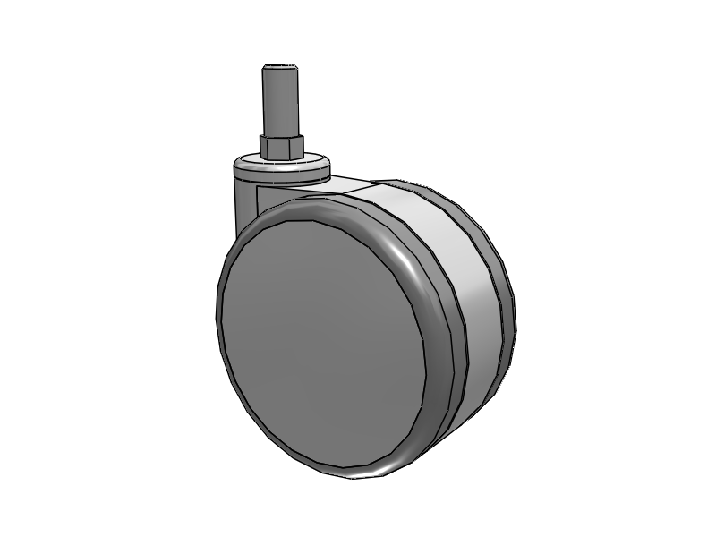 GRX Threaded Stem Grey/Grey Swivel Caster with 4 Urethane Wheel