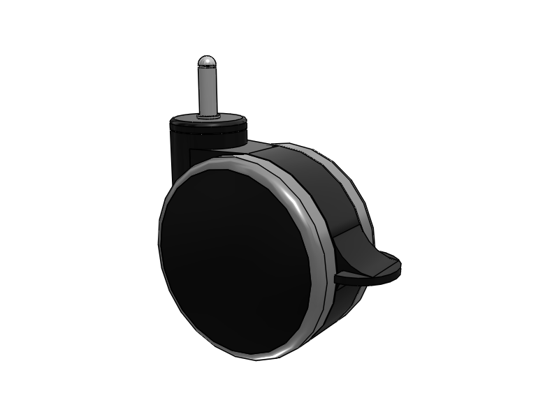 GRX Grip Ring Stem Black/Grey Swivel Caster with 5 Urethane Wheel and Total Lock Brake