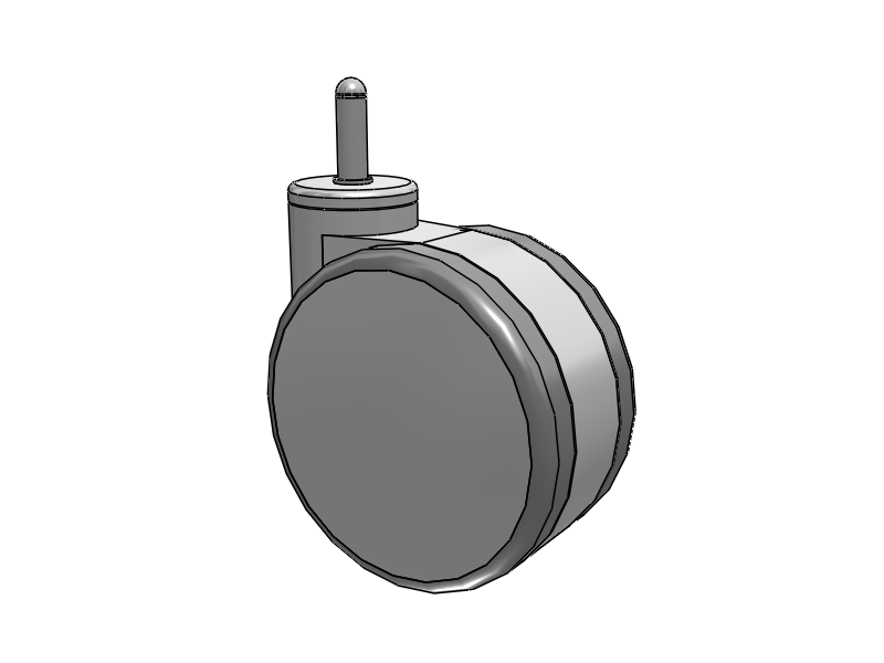 GRX Grip Ring Stem Grey/Grey Swivel Caster with 5 Urethane Wheel