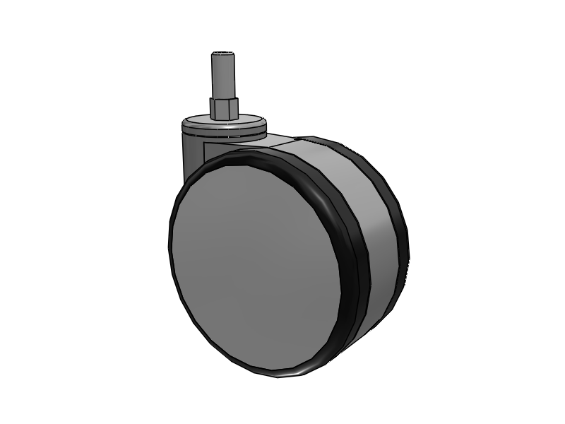 Roulette pivotante GRX à tige filetée, en aluminium/noir, avec 5 roues en uréthane