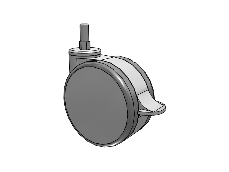 GRX Threaded Stem Grey/Grey Swivel Caster with 5 Urethane Wheel and Total Lock Brake