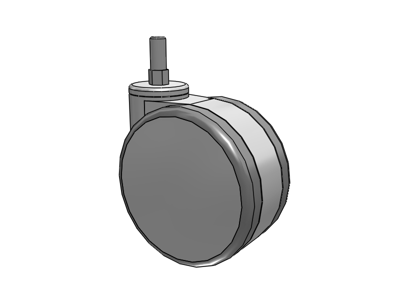 GRX Threaded Stem Grey/Grey Swivel Caster with 5 Urethane Wheel