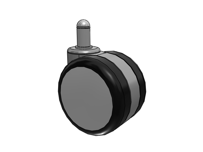 GRX Grip Ring Stem Aluminum/Black Swivel Caster with 2.5 Urethane Wheel