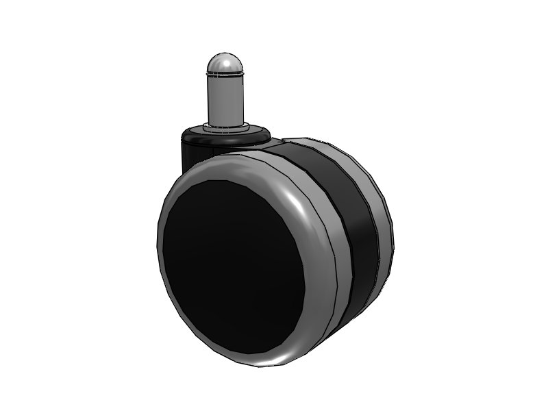 GRX Grip Ring Stem Black/Grey Swivel Caster with 2.5 Urethane Wheel
