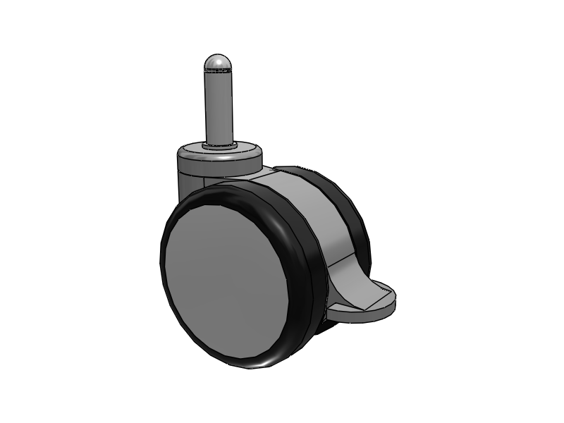 GRX Grip Ring Stem Aluminum/Black Swivel Caster with 3 Urethane Wheel and Total Lock Brake