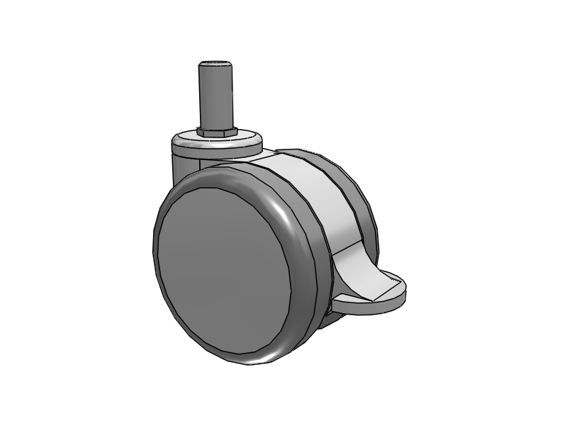 GRX Threaded Stem Grey/Grey Swivel Caster with 3 Urethane Wheel and Total Lock Brake