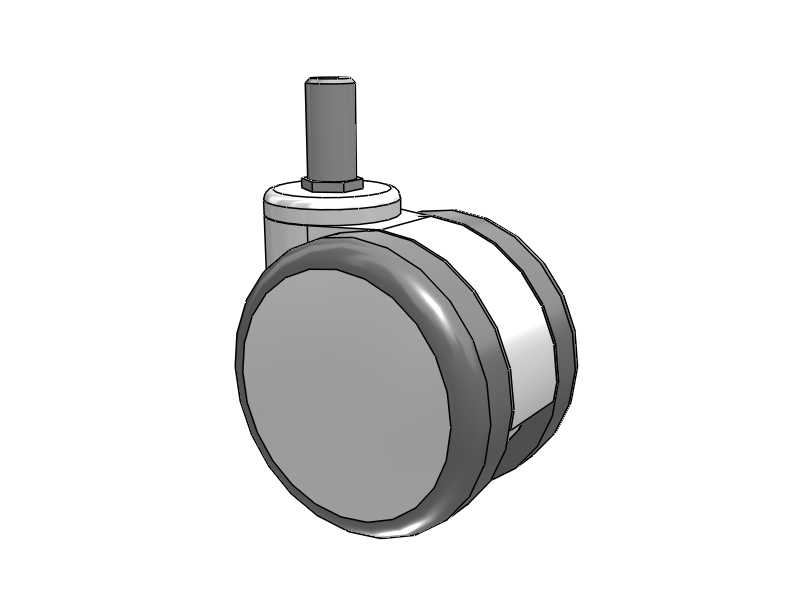 GRX Threaded Stem White/Grey Swivel Caster with 3 Urethane Wheel