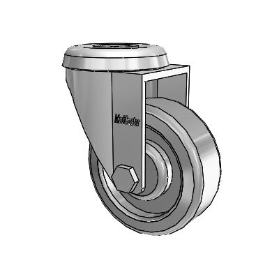 Razer Hollow Kingpin Swivel Caster with 2 x .75 Grey TPR Wheel