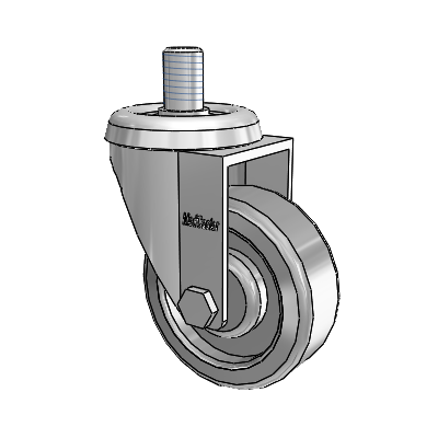 Razer Threaded Stem Swivel Caster with 2 x .75 Grey TPR Wheel