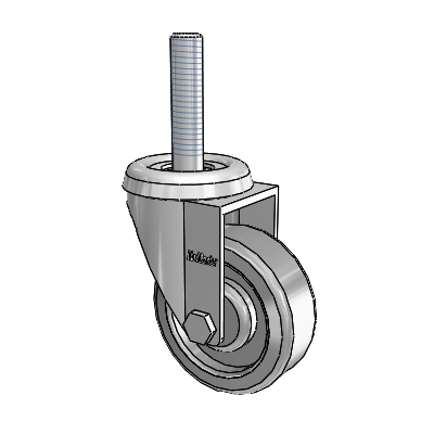 Razer Threaded Stem Swivel Caster with 2 x .75 Grey TPR Wheel