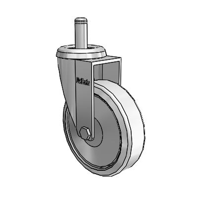 Razer Grip Ring Stem Swivel Caster with 3 x 0.8750 Grey Rubber Wheel