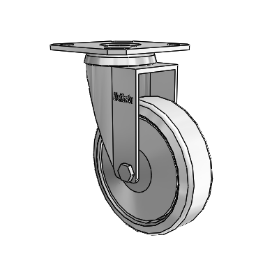 Razer Top Plate Swivel Caster with 3 x 0.8750 Grey Rubber Wheel