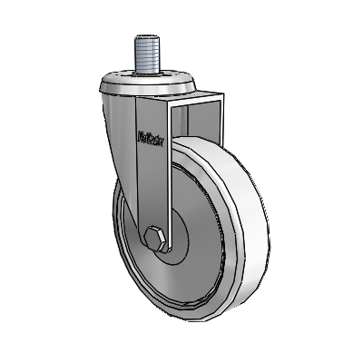 Razer Threaded Stem Swivel Caster with 3 x 0.8750 Grey Rubber Wheel