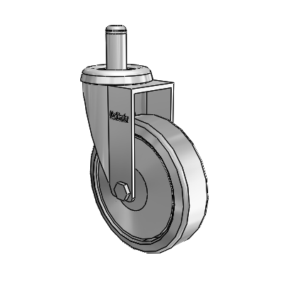 Razer Grip Ring Stem Swivel Caster with 3 x 0.8750 Grey TPR Wheel