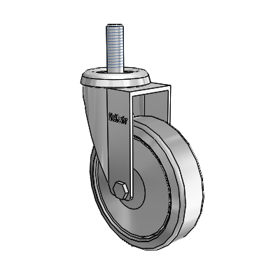 Razer Threaded Stem Swivel Caster with 3 x 0.8750 Grey TPR Wheel