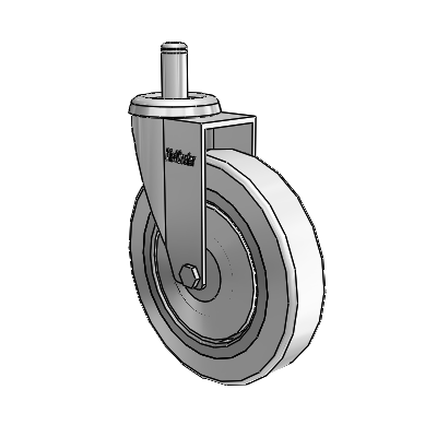 Razer Grip Ring Stem Swivel Caster with 4 x 0.8750 Grey Rubber Wheel