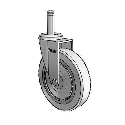 Razer Grip Ring Stem Swivel Caster with 4 x 0.8750 Grey Rubber Wheel
