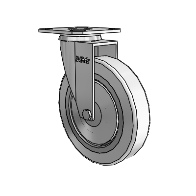Razer Top Plate Swivel Caster with 4 x 0.8750 Grey Rubber Wheel